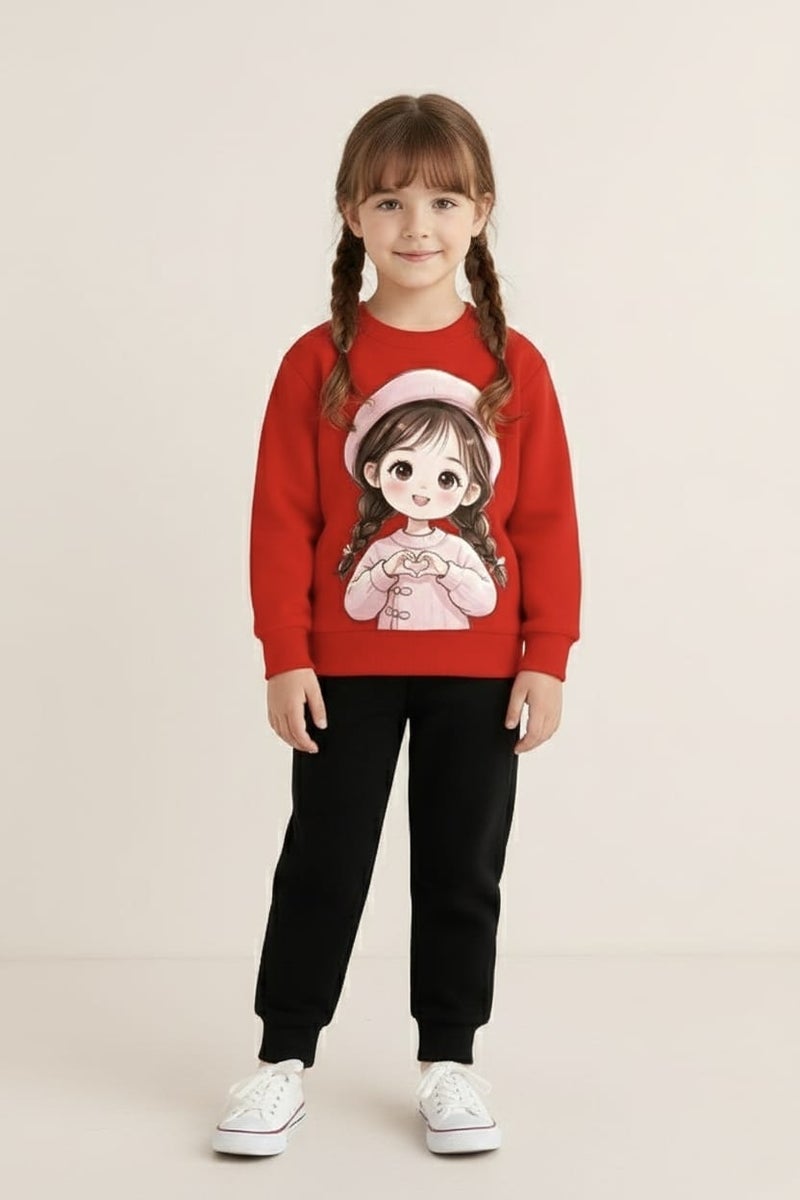 Viel Innate Red Sweatshirt for Girls - Image 1
